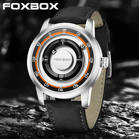 Relojes de pulsera de cuarzo para hombre Foxbox 2025 de lujo, creativos, con cuentas deslizantes, a la moda, impermeables, con fuerza magnética, reloj para hombre, Reloj.