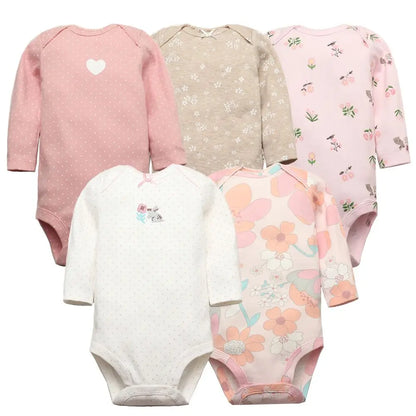 Conjunto de 5 piezas de monos para bebé niño y recién nacido, ropa para niña pequeña, 100 % algodón, suave, con dibujos animados