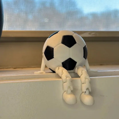 Figura de balón deportivo en miniatura de baloncesto, fútbol, béisbol y voleibol con patas articuladas, minidecoración para estanterías y escritorios.