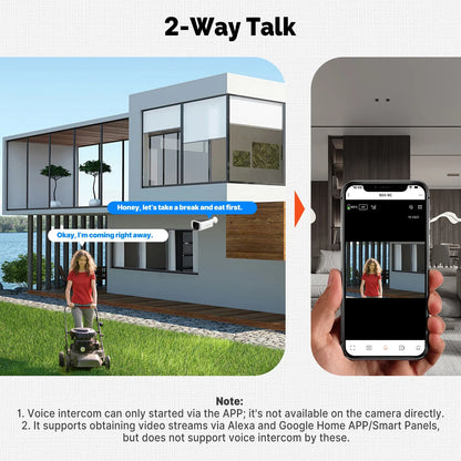 Cámara de seguridad solar inteligente MOES, WiFi de doble banda 2.4/5 GHz, resistente al agua IP65, monitoreo mediante aplicación (Alexa/Google Home), Tuya
