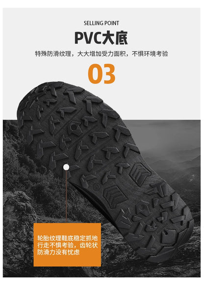 Botas de nieve impermeables para hombre, con entresuela, cálidas, para exteriores, antideslizantes y resistentes a la abrasión.