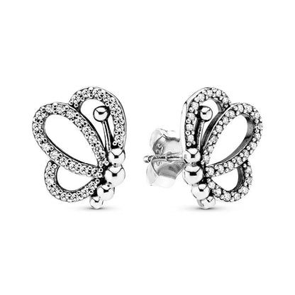 Pendientes de plata 925 con forma de corazón infinito y lazo brillante, originales, para mujer, regalo, joyería fina, 2025