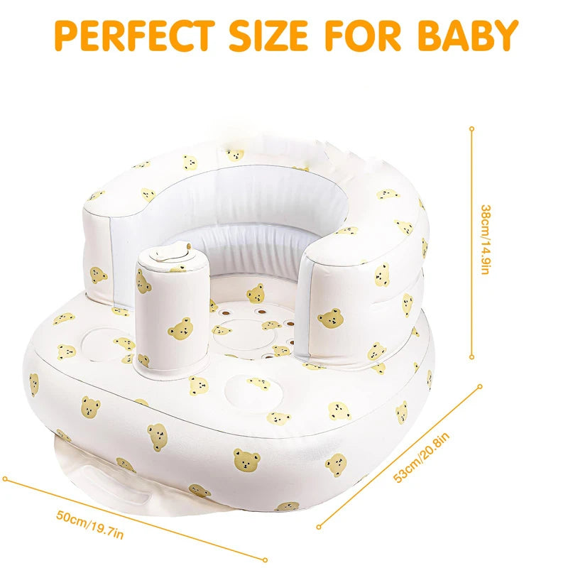 Asiento inflable para bebés de 3 a 36 meses, sofá infantil con bomba de aire incorporada, asiento Bumbo para aprender a sentarse, alimentar y acampar.