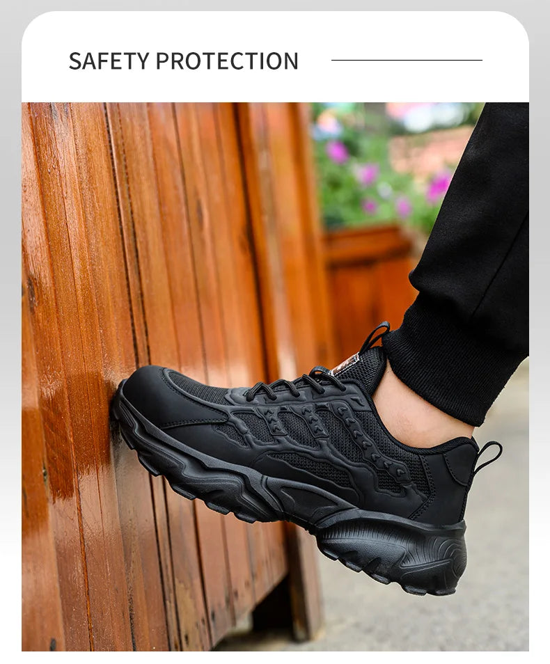 Zapatos de seguridad para hombre, ligeros, protectores, zapatillas de trabajo, calzado ligero y transpirable, zapatos de trabajo antiperforación.