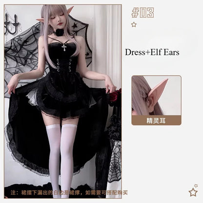European and American Diablo Gothic Halloween Costume Ladies Dress Dovetail Witch Vampire Bride Performance Costume