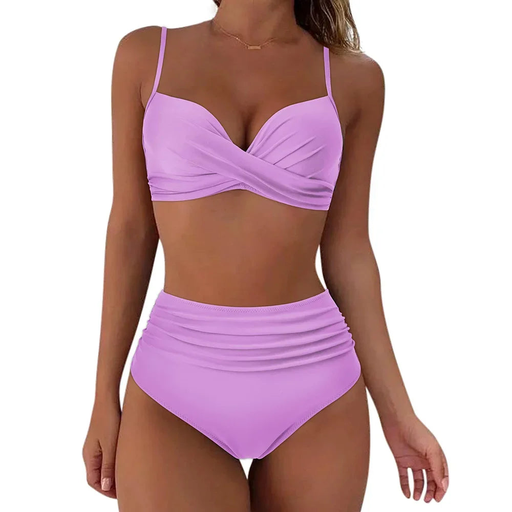 Traje de baño bikini para mujer, oferta de temporada, de nailon puro, multicolor, con bolsa rígida, SY3404, diseño independiente.