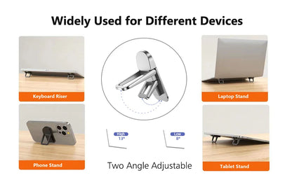 Soporte portátil para portátil con 2 ángulos ajustables, soporte plegable, elevador invisible para portátil Macbook, patas de soporte para portátil