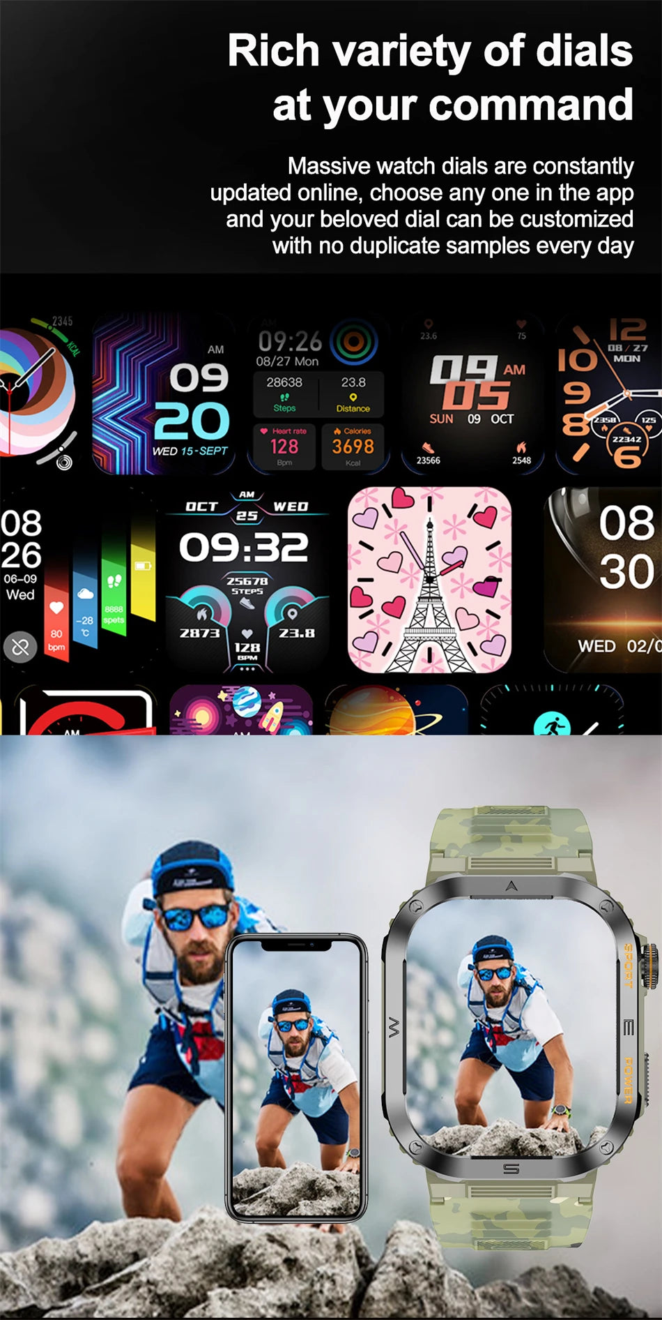 Reloj inteligente militar FOXBOX para hombre con GPS, resistente al agua, 2025, monitorización del sueño, deporte, fitness, IA, voz, llamadas Bluetooth.