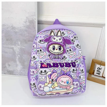 Mochila infantil de gran capacidad con dibujos animados, bonita mochila de nailon con doble hombro para estudiantes de primaria y jardín de infantes.
