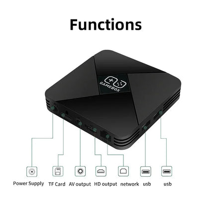 Consola de videojuegos retro G5 S905X con más de 10 simuladores, sistema dual, CPU de 4 núcleos, resolución 4K Super HD, compatible con NDS/PS1/PSP TV Box.