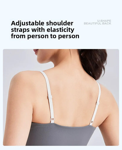 Nuevo traje deportivo para mujer, con efecto push-up, chaleco con tirantes ajustables, cintura alta, micropantalón y traje de yoga de alta elasticidad.