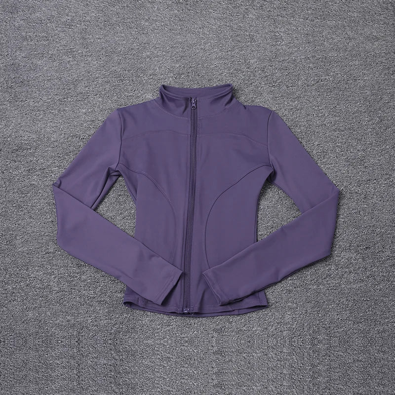Chaqueta deportiva de manga larga para mujer, abrigo de entrenamiento, ropa de entrenamiento de gimnasio, ropa deportiva de yoga