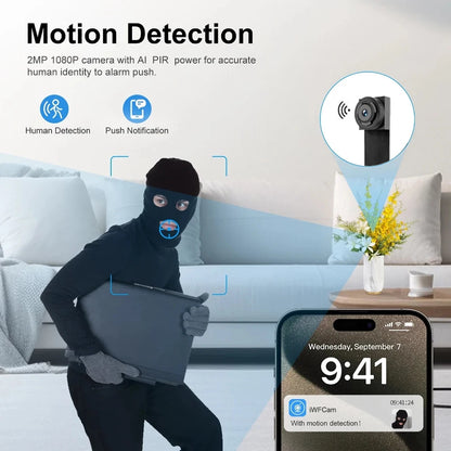 Mini cámara portátil WiFi HD 1080P DIY, microvideocámara P2P, cámara web inalámbrica, grabación en bucle, compatible con visualización remota