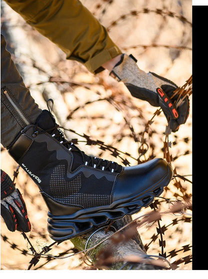 Zapatillas de trabajo con puntera de acero, zapatos de seguridad para hombre, calzado de trabajo nuevo a prueba de perforaciones, botas indestructibles, calzado de seguridad ligero.