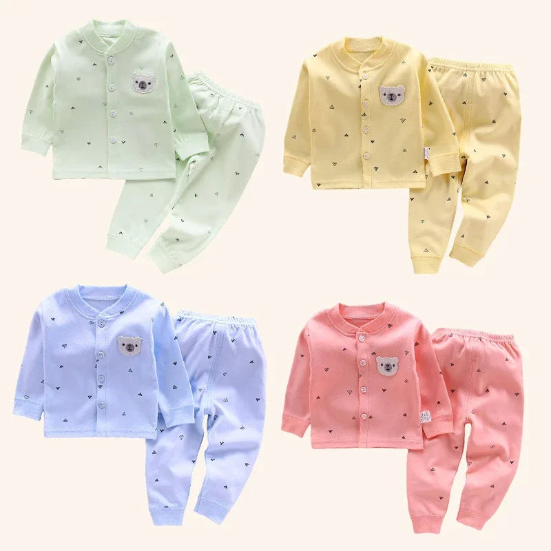 Ropa de bebé, ropa interior, camisetas y pantalones para niños, pijama para recién nacidos, conjuntos de algodón 100 % para el hogar, ropa cálida de otoño para niños y niñas.