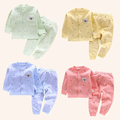 Ropa de bebé, ropa interior, camisetas y pantalones para niños, pijama para recién nacidos, conjuntos de algodón 100 % para el hogar, ropa cálida de otoño para niños y niñas.