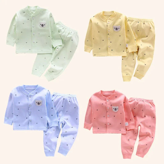Ropa de bebé, ropa interior, camisetas y pantalones para niños, pijama para recién nacidos, conjuntos de algodón 100 % para el hogar, ropa cálida de otoño para niños y niñas.