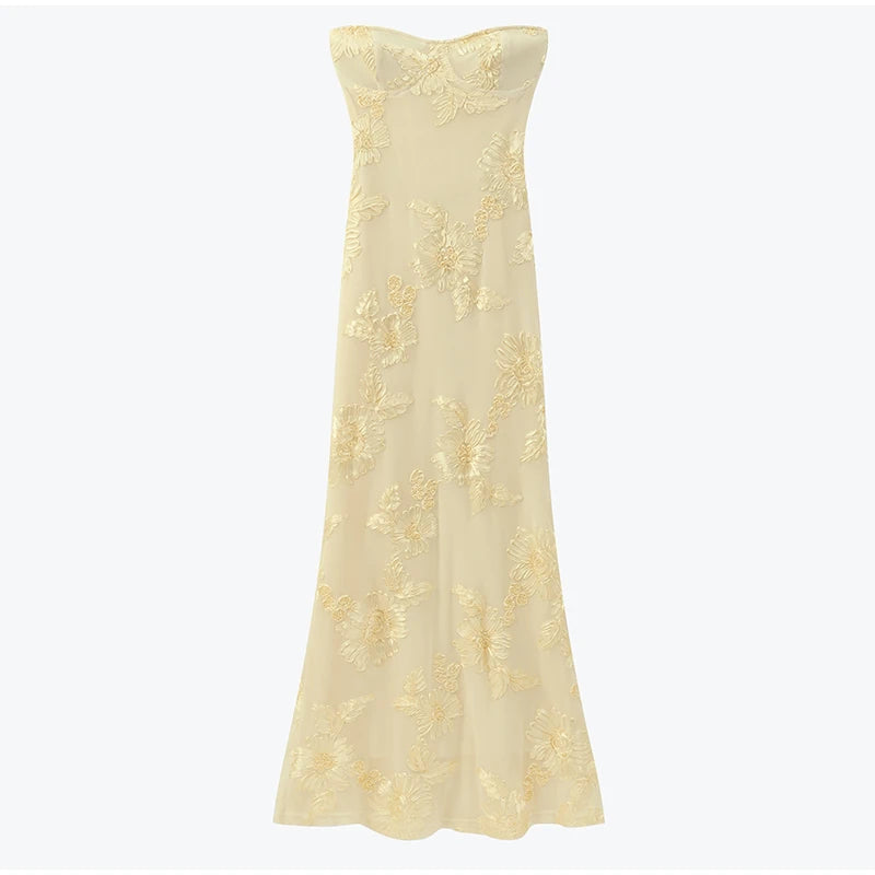 Women Flower Printed Sling Long Dresses Sleeveless Off Shoulder Floor Length Backless Maxi Dress Lady Elegant Chic Party Robe