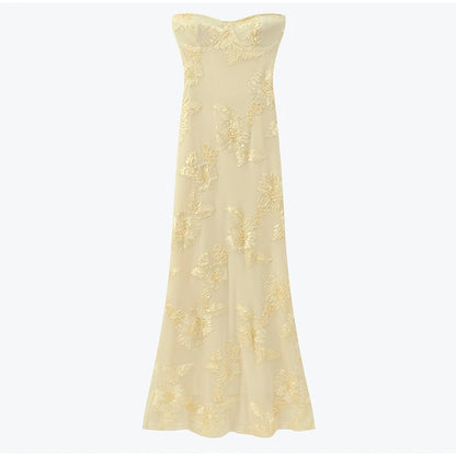 Women Flower Printed Sling Long Dresses Sleeveless Off Shoulder Floor Length Backless Maxi Dress Lady Elegant Chic Party Robe