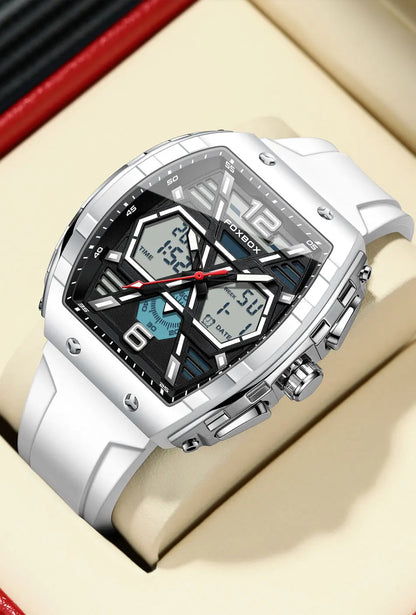 Reloj militar digital LIGE para hombre, resistente al agua hasta 50 m, LED, de cuarzo, deportivo, grande, Masculino