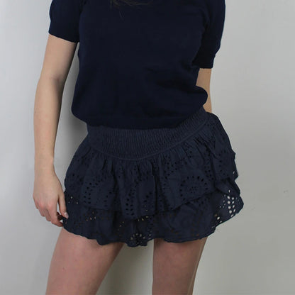 Minifaldas plisadas con capas y volantes estilo Y2K para mujer, estilo bohemio playero, estilo kawaii, con fruncido en forma de A, para adolescentes