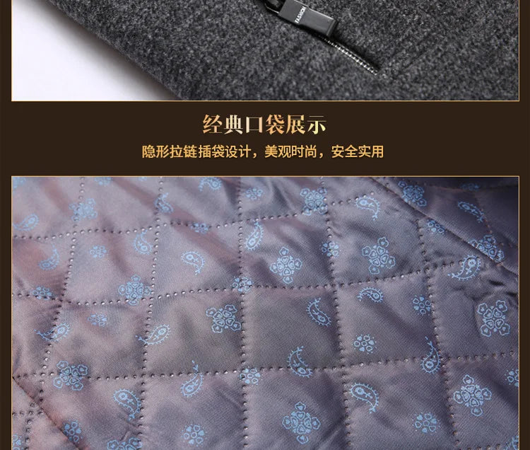 Abrigo de lana grueso con cuello tipo bufanda para hombre, ideal para otoño/invierno. Chaqueta de lana de alta calidad, estilo moderno y corte medio.