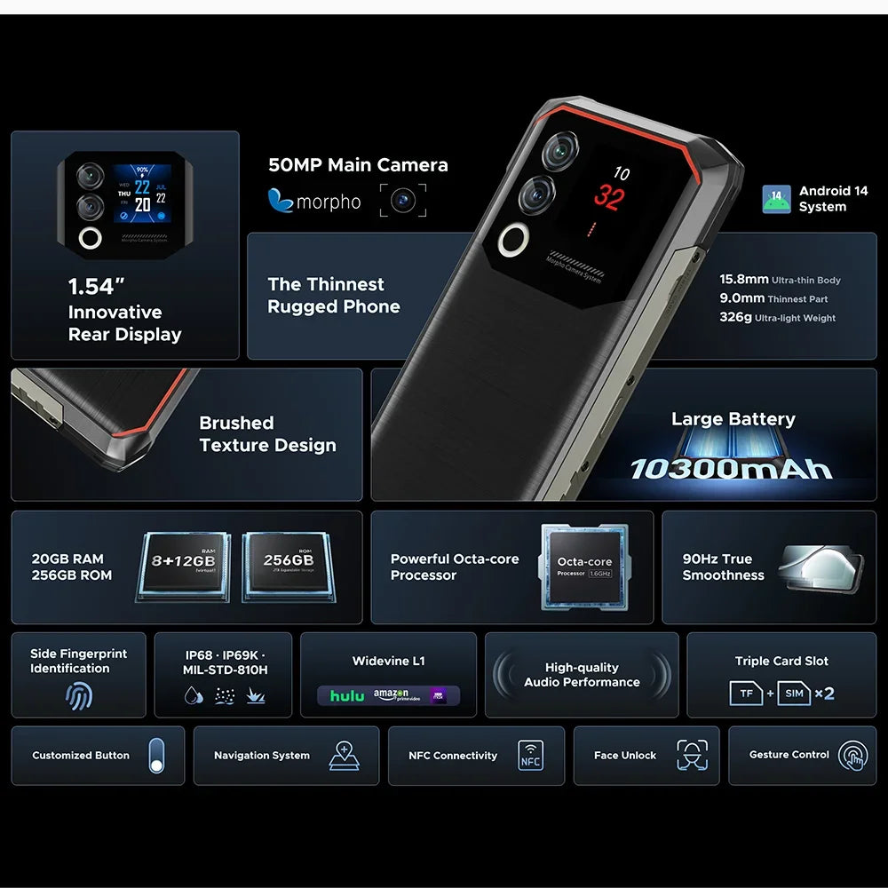 【Brand+】Estreno mundial: DOOGEE Blade10 Max, teléfono resistente con pantalla de 6,56" y 90 Hz, 8 GB de RAM + 256 GB de almacenamiento, cámara trasera de 50 MP, batería de 10300 mAh y carga de 18 W.