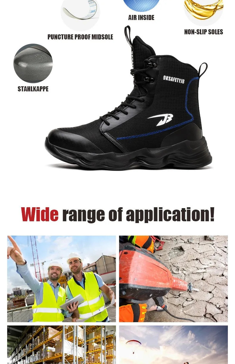 Botas de trabajo de seguridad para hombre con puntera de acero, nuevas, antiaplastamiento y antipinchazos. Calzado antideslizante para hombre, modelos para las cuatro estaciones.