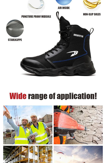 Botas de trabajo de seguridad para hombre con puntera de acero, nuevas, antiaplastamiento y antipinchazos. Calzado antideslizante para hombre, modelos para las cuatro estaciones.