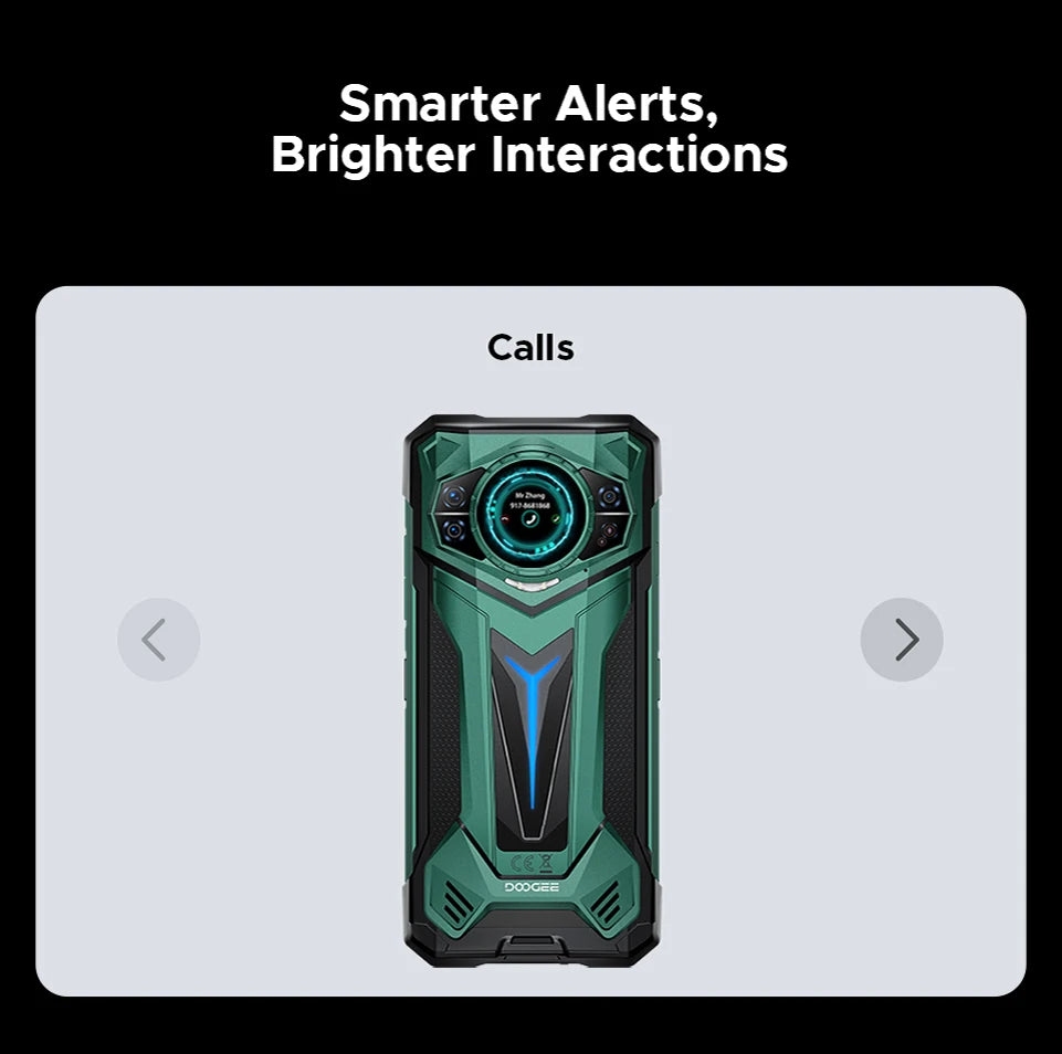 Teléfono resistente DOOGEE S200 Ultra 5G con IA, 48 GB + 1 TB, pantalla trasera de 1,34" con efecto de luz, procesador Dimensity 7400, batería de 11000 mAh, carga rápida de 66 W, NFC, WiFi 6E.