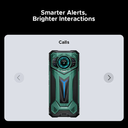Teléfono resistente DOOGEE S200 Ultra 5G con IA, 48 GB + 1 TB, pantalla trasera de 1,34" con efecto de luz, procesador Dimensity 7400, batería de 11000 mAh, carga rápida de 66 W, NFC, WiFi 6E.