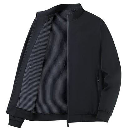 Chaqueta de otoño transfronteriza para hombre, color liso, juvenil, otoño/invierno, con cuello alto, informal, versátil y de negocios.