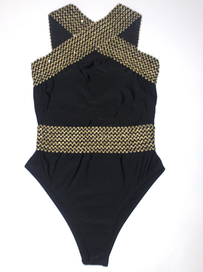 Traje de baño de una pieza con tiras cruzadas para mujer, con control de abdomen ajustable, moderno y cómodo para diferentes tipos de cuerpo.