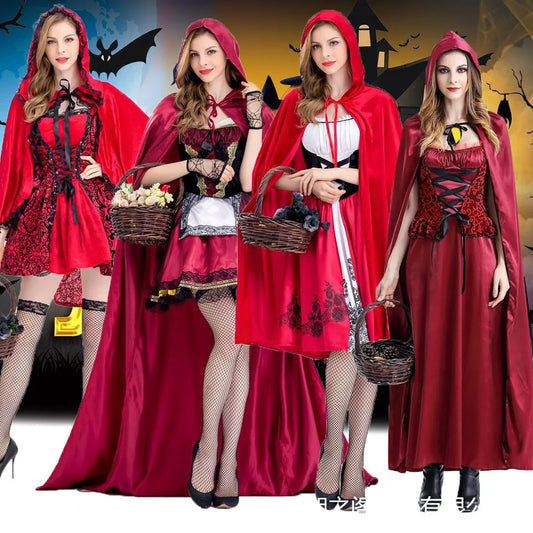 Halloween costume Goth little Red Riding Hood club queen costume cosplay costume stage dress