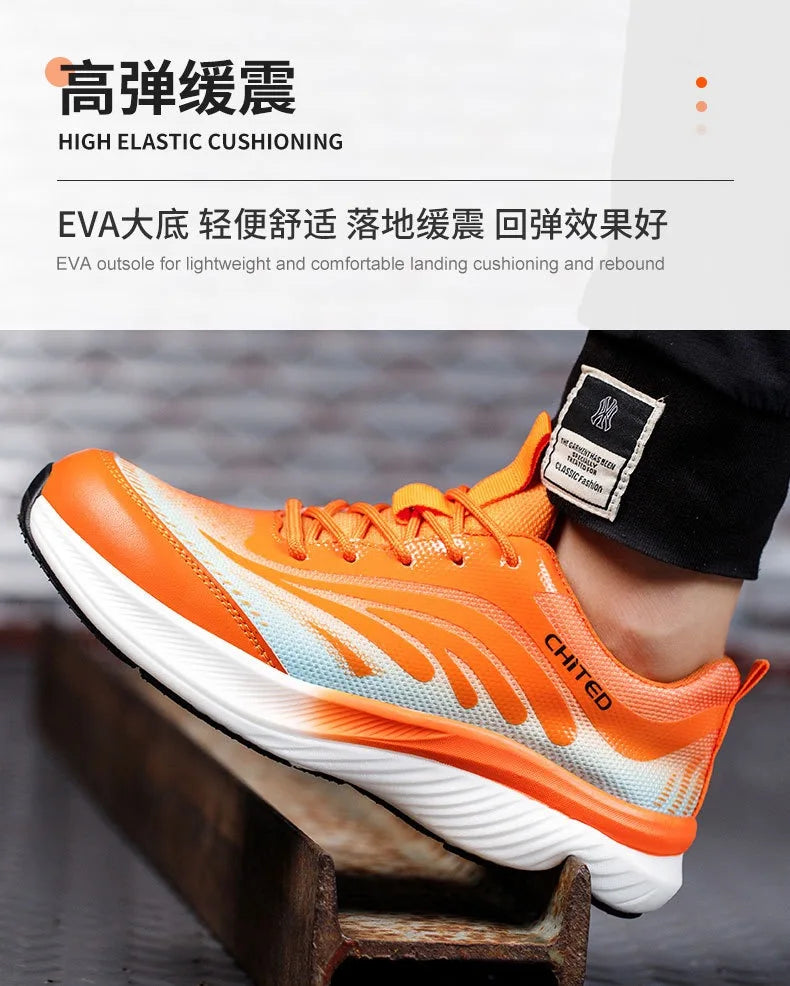 Nuevo calzado de seguridad para hombre, de cuatro estaciones, con puntera de acero antiaplastamiento y antiperforación, suela blanda antideslizante, para trabajo.