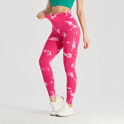 Pantalones de yoga sin costuras, gruesos, ajustados, de talle alto, deportivos, teñidos en lana, con efecto melocotón en los glúteos, largos y ceñidos, para hacer ejercicio.