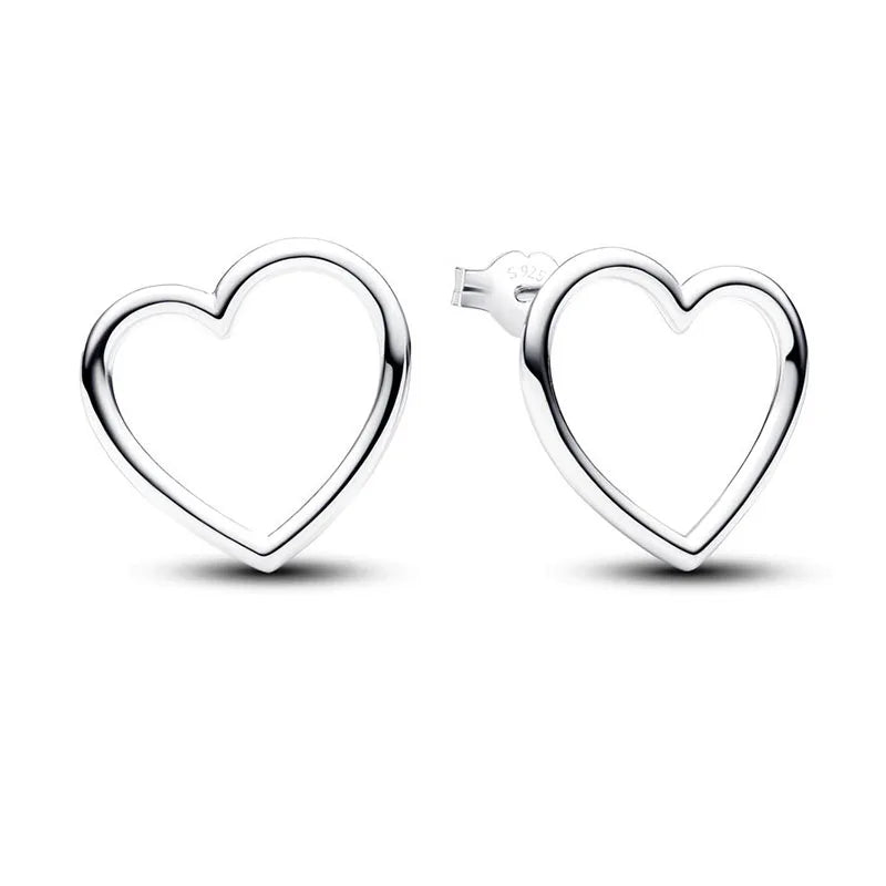Pendientes de plata 925 con forma de corazón infinito y lazo brillante, originales, para mujer, regalo, joyería fina, 2025