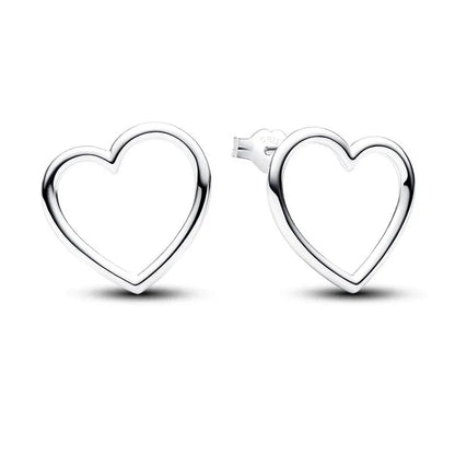 Pendientes de plata 925 con forma de corazón infinito y lazo brillante, originales, para mujer, regalo, joyería fina, 2025