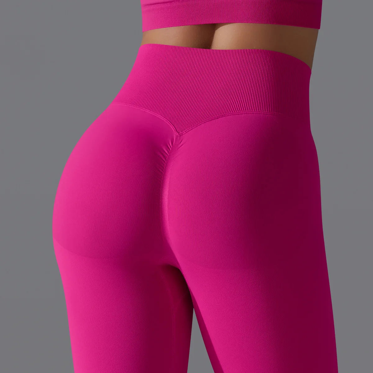 Leggings deportivos de yoga para mujer, sin costuras, cintura alta, elásticos, color sólido, para gimnasio, correr, secado rápido, realce y efecto moldeador.