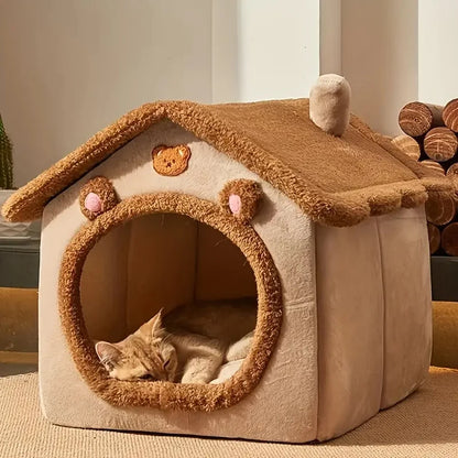 Caseta plegable para mascotas, extraíble y lavable, para esconderse, para cachorros, sofá, cama para perros pequeños y gatos medianos.