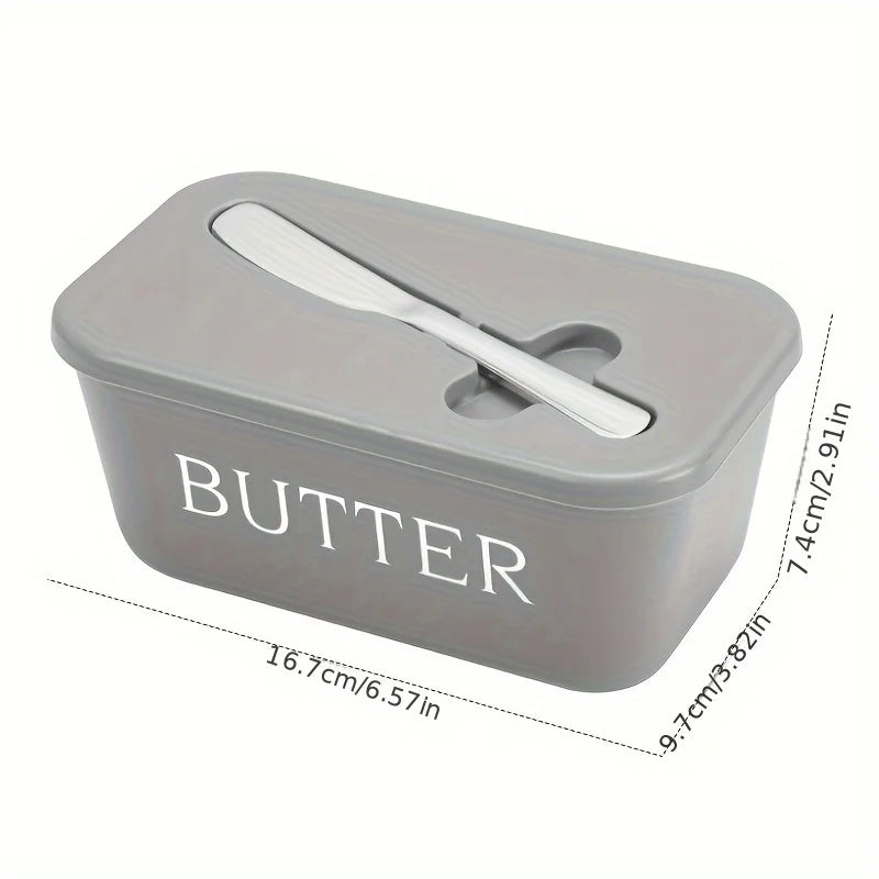 Caja contenedora de mantequilla con cuchillo, caja de almacenamiento sellada simple para restaurante, caja de queso con cuchillo, rebanador de mantequilla, plato de mantequilla, vajilla