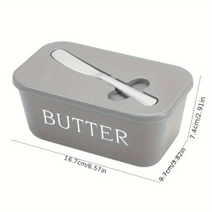 Caja contenedora de mantequilla con cuchillo, caja de almacenamiento sellada simple para restaurante, caja de queso con cuchillo, rebanador de mantequilla, plato de mantequilla, vajilla