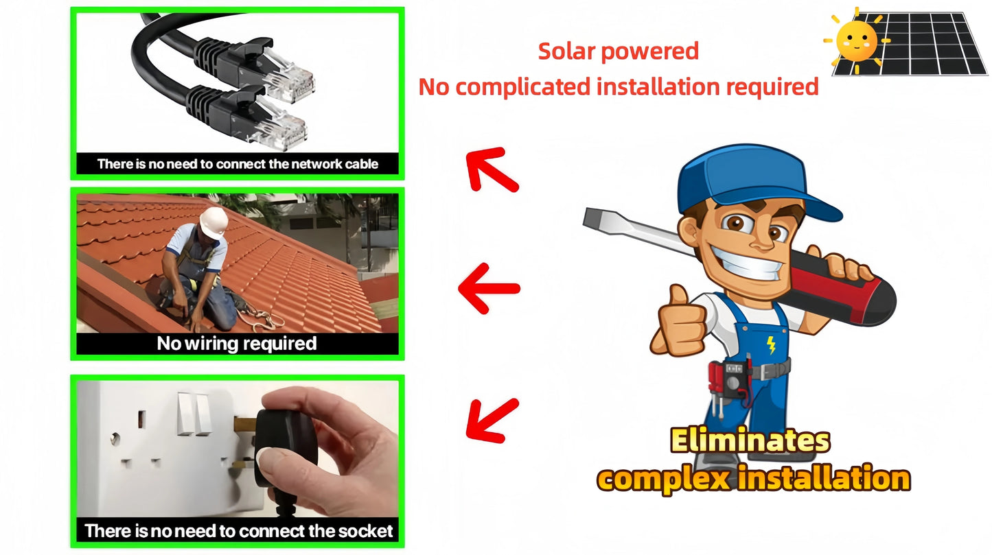 Cámara solar exterior V380Pro de 12 MP con IP 4G/WiFi, visión nocturna HD, seguimiento PTZ, detección de movimiento PIR y seguridad para el hogar (CCTV inteligente).