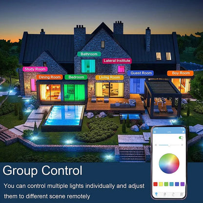 Lámparas de techo modernas RGB con atenuación, iluminación para el hogar mediante aplicación, Bluetooth y música, 52 W (36 W), luces de techo inteligentes con control remoto, 220 V CA