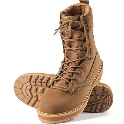 Botas altas de trabajo para hombre, color arena, negro, verde militar, para senderismo, entrenamiento y actividades al aire libre. Tallas 38 a 46.