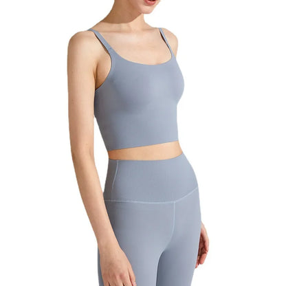 Ropa interior deportiva para mujer, cinturón de secado rápido, almohadilla para el pecho, correa para la espalda, ajuste completo, chaleco color piel, primavera y verano, novedad (2024)