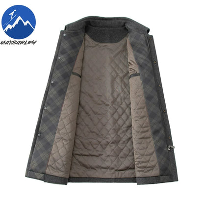 Chaqueta de lana para hombre Maxbarley, estilo moderno, con solapa, ideal para actividades al aire libre, oficina, parka gruesa y cálida, estilo casual y elegante, ligera, perfecta para el invierno.