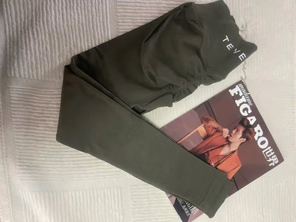 TEVEO Leggings Leggings de yoga sans couture pour femmes Corset taille moyenne collants de fitness hanches à volants Leggings d'