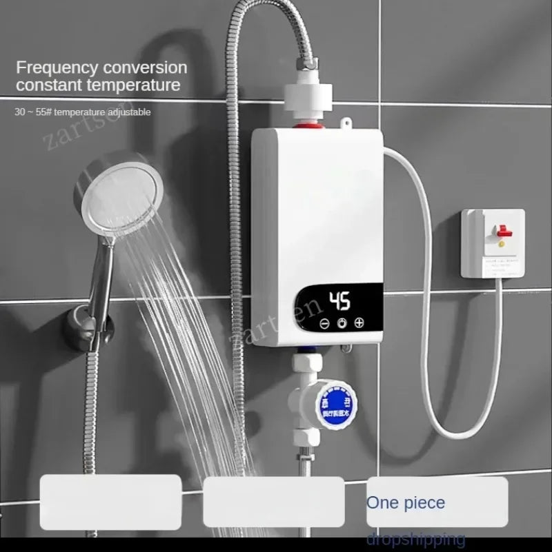 Calentador de agua instantáneo sin tanque 220v con termostato, calentador de inducción, calentadores eléctricos táctiles inteligentes para ducha