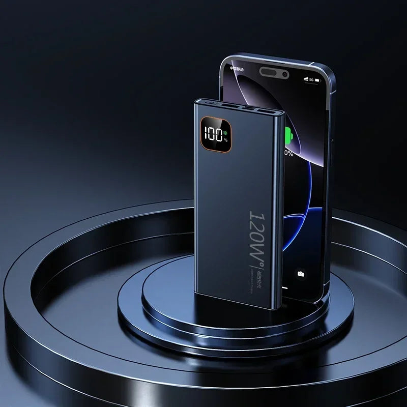 Batería externa portátil Xiaomi de 500.000 mAh y 120 W con carga ultrarrápida y gran capacidad, con pantalla digital para iPhone y Samsung.